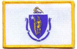 Massachusetts Flag - Embroidered Iron On Patch