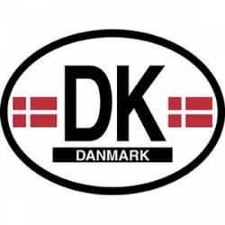 DK Denmark Danmark - Reflective Oval Sticker