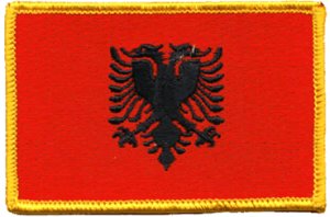 Albania Flag - Embroidered Iron-On Patch at Sticker Shoppe