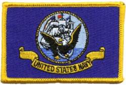 Navy Flag - Embroidered Iron On Patch