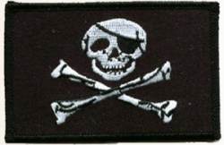Jolly Roger Flag - Embroidered Embroidered Iron On Patch