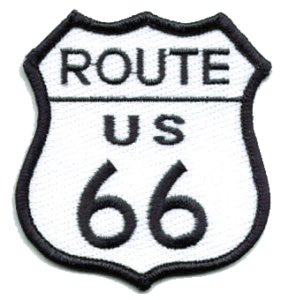 Route 66 - Embroidered Iron On Patch at Sticker Shoppe