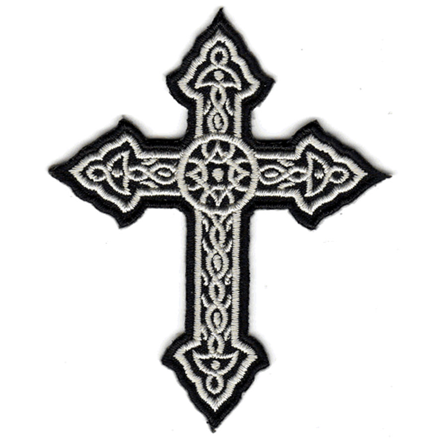 Ornate Cross - Embroidered Iron-On Patch at Sticker Shoppe