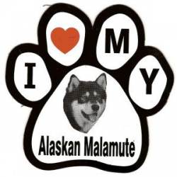I Love My Alaskan Malamute - Paw Magnet