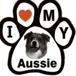 I Love My Aussie - Paw Magnet