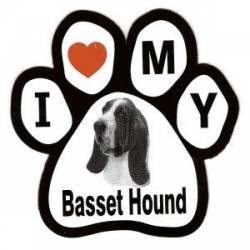 I Love My Basset Hound - Paw Magnet