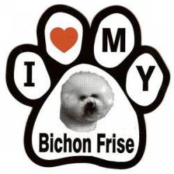 I Love My Bichon Frise - Paw Magnet