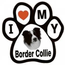 I Love My Border Collie - Paw Magnet