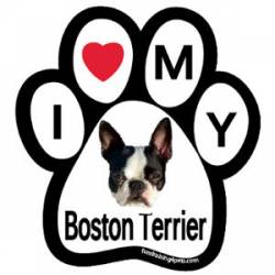 I Love My Boston Terrier - Paw Magnet