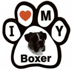 I Love My Boxer - Paw Magnet