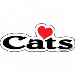 Love Cats Script Text With Heart - Magnet