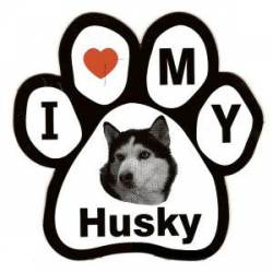 I Love My Husky - Paw Magnet