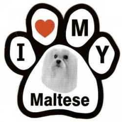 I Love My Maltese - Paw Magnet