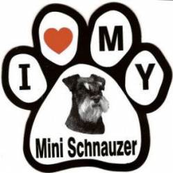 I Love My Mini Schnauzer - Paw Magnet