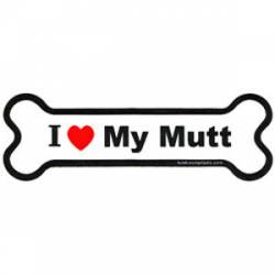 I Love My Mutt - Bone Magnet