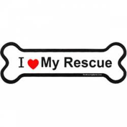 I Love My Rescue - Bone Magnet