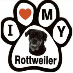 I Love My Rottweiler - Paw Magnet