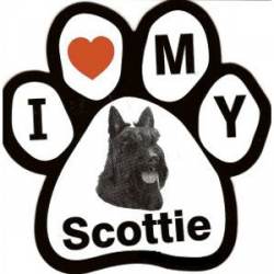 I Love My Scottie - Paw Magnet