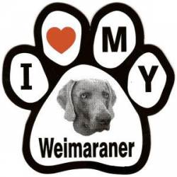 I Love My Weimaraner - Paw Magnet