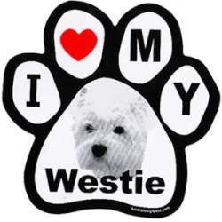 I Love My Westie - Paw Magnet