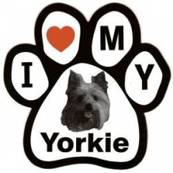 I Love My Yorkie - Paw Magnet