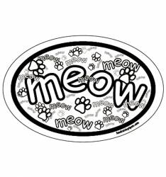 Meow Collage - Oval Magnet