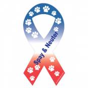 Red White Blue Spay Neuter - Ribbon Magnet